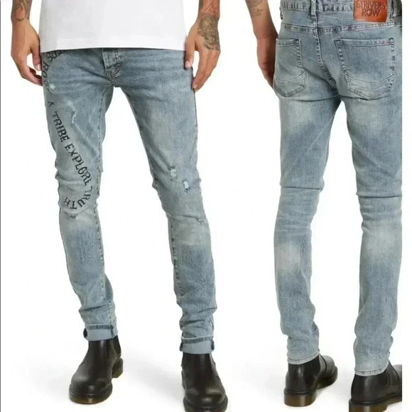 NWT STRIVERS ROW Sugar Maple Distressed Denim Jeans Sugar Maple Mens Sz 40 - Picture 1 of 11